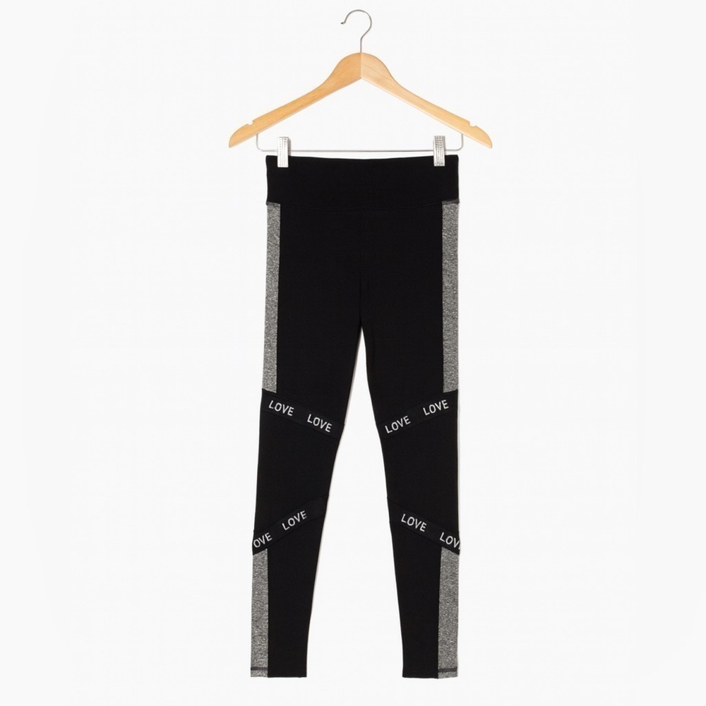 Fit Republic Black "Love" Leggings Women's Size Small Athletic Leggings.